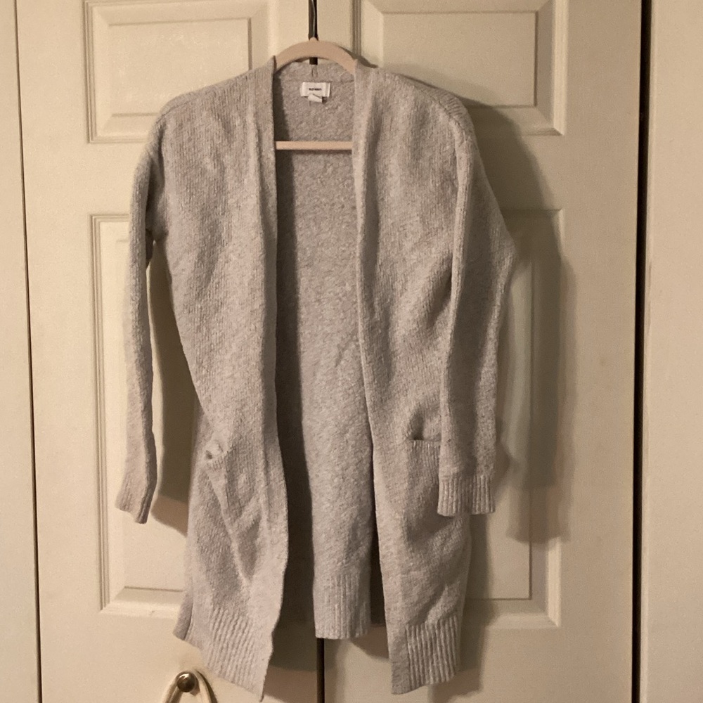 Old Navy Light Gray Open-Front Cardigan